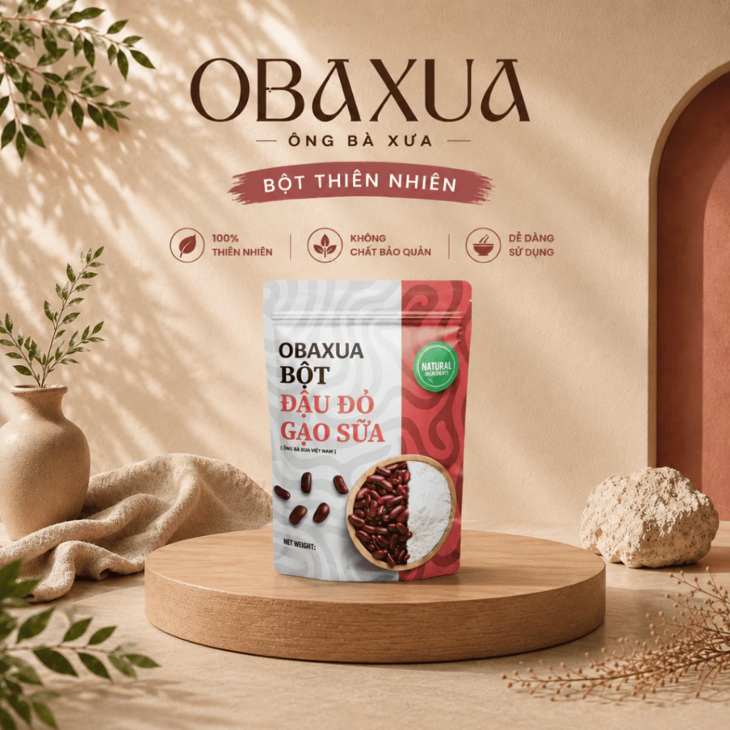 OBAXUA – Bột Đậu Đỏ Gạo Sữa (Đậu Đỏ Cám Gạo Theo Tên Gọi Dân Gian) | 75g / 250g