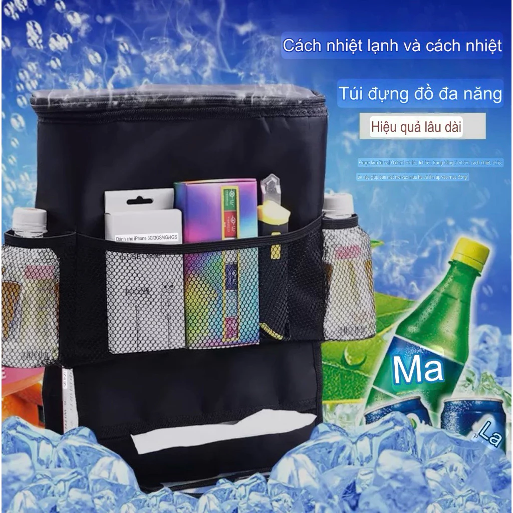 Túi Đựng Đồ Giữ Nhiệt Đa Năng Cho Ô Tô Xe Máy – Túi Treo Ghế Sau Chống Thấm, Dễ Vệ Sinh, Đựng Đồ Tiện Lợi