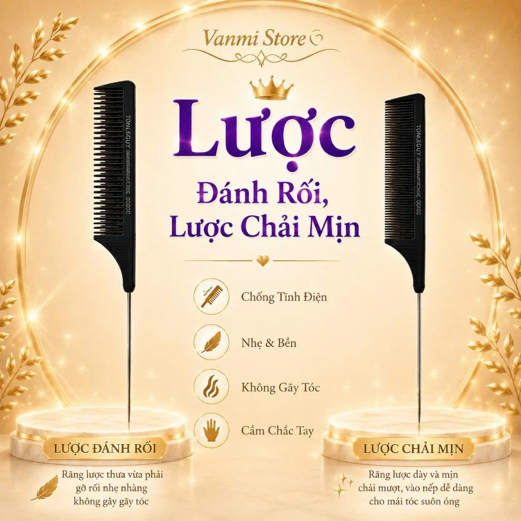 [Make-up Artist] Lược đánh rối tóc đuôi sắt Toni & Guy - Vanmi Store