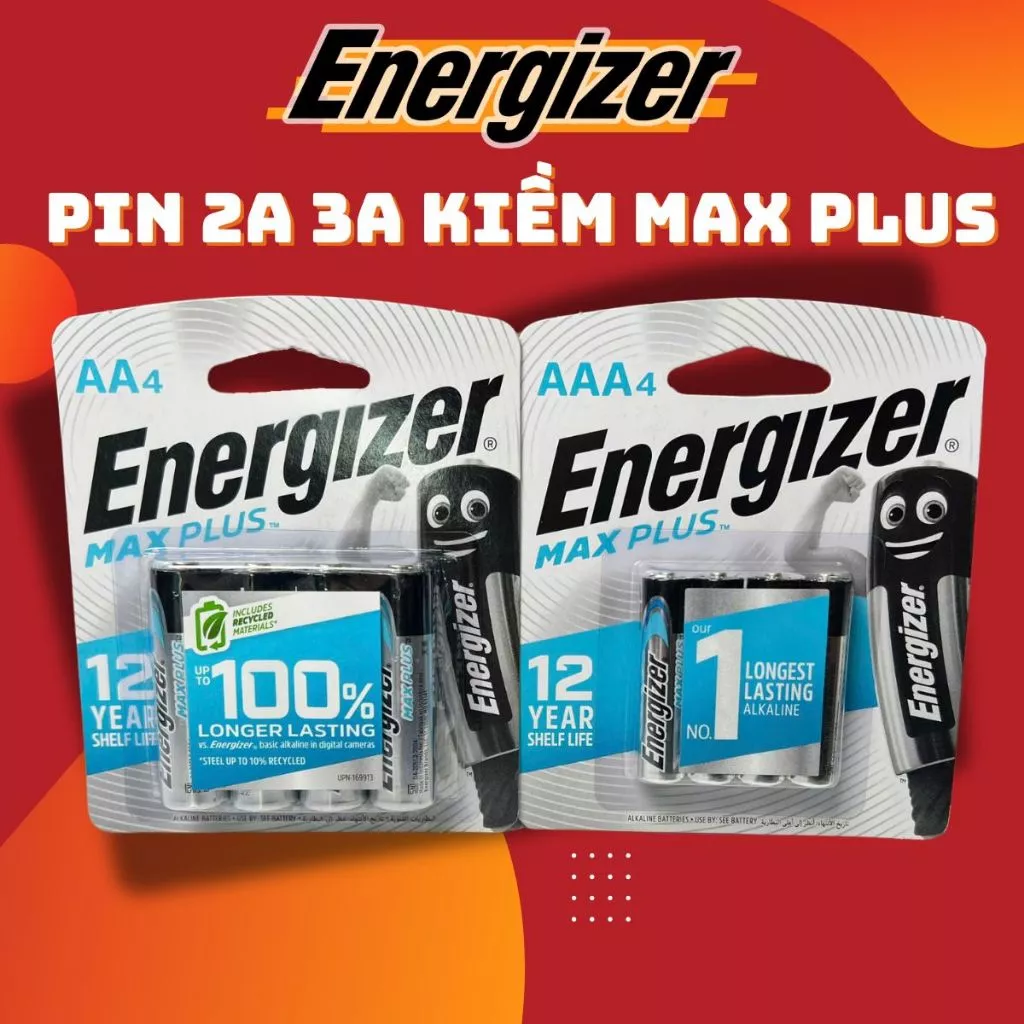 Pin kiềm Energizer Max Plus 2A 3A pin kiềm thế hệ mới của Energizer nâng cấp dung lượng