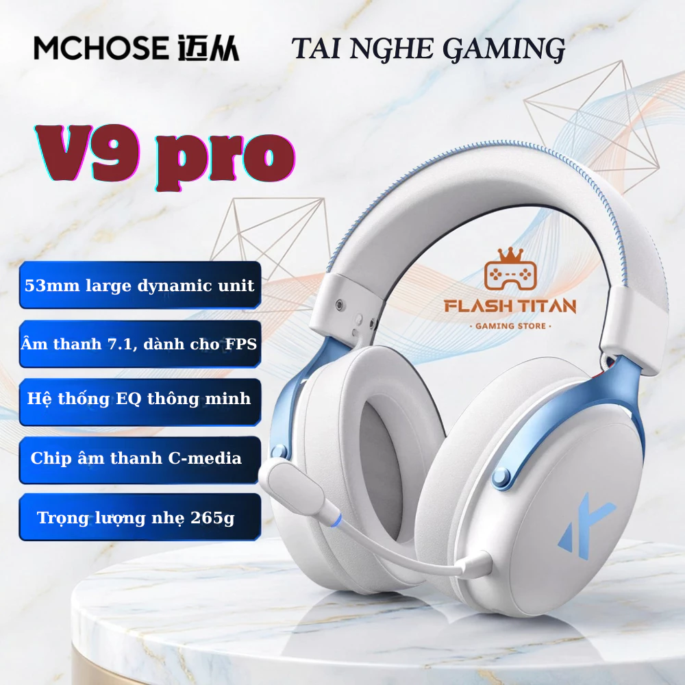 Tai nghe Gaming Mchose V9 pro - Hỗ trợ app tùy chỉnh - Có mic đàm thoại - 3 mode kết nối