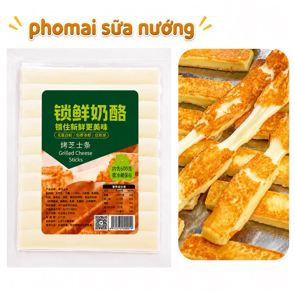 Bánh Phomai Sữa Nướng Gói 600gr Ship Hoả Tốc 1 Tiếng
