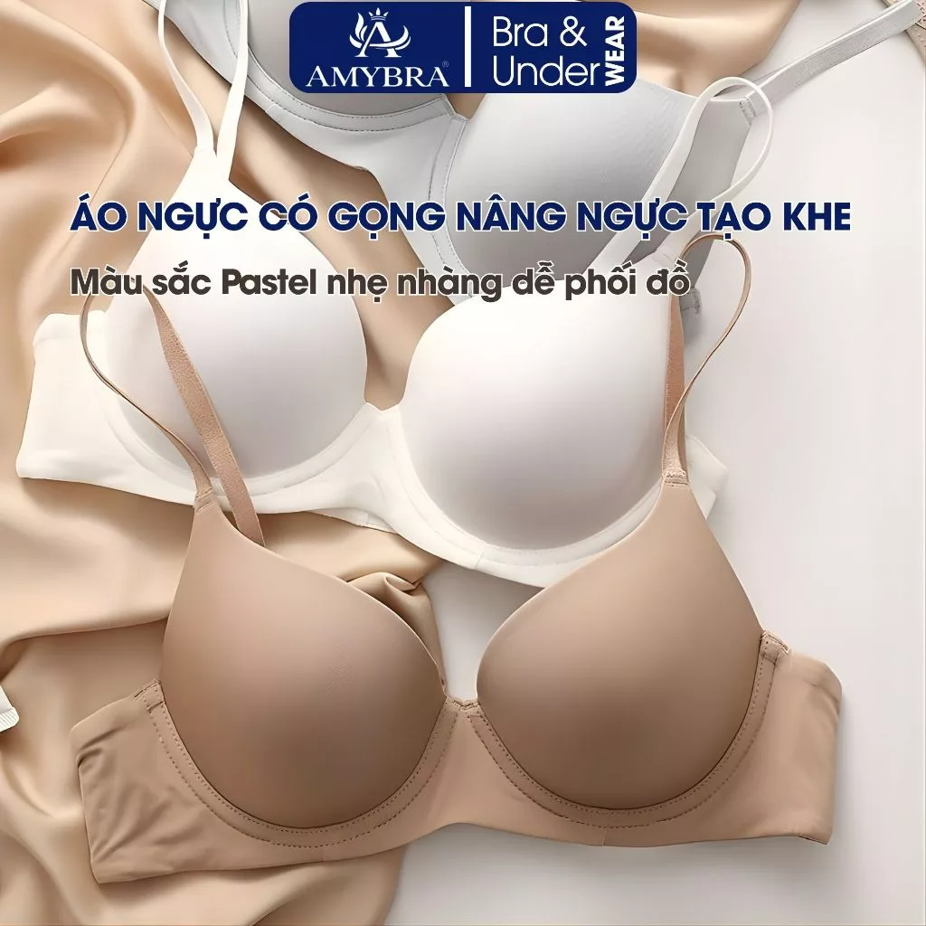Áo ngực Su Đúc Có Gọng Nâng Ngực Siêu Đẹp - Áo Lót Nữ Đệm Mút Vừa Cúp V Tạo Khe Quyến Rũ AMYBRA A522