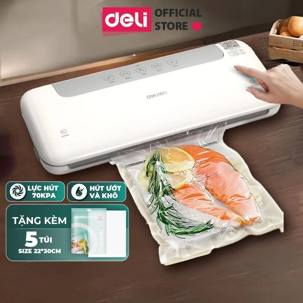[TẶNG TÚI] Máy Hút Chân Không Thực Phẩm Deli Hút Tự Động Hàn Miệng Túi Giữ Đồ Ăn Tươi Lâu, Chống Ẩm Mốc