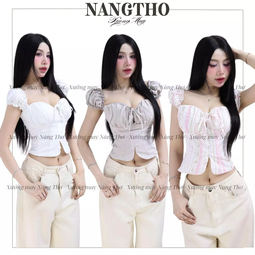 731 [Có Mút] Áo Trễ Vai Nữ Croptop Xẻ Trước , Phía Sau Có Bo Chun Co Dãn