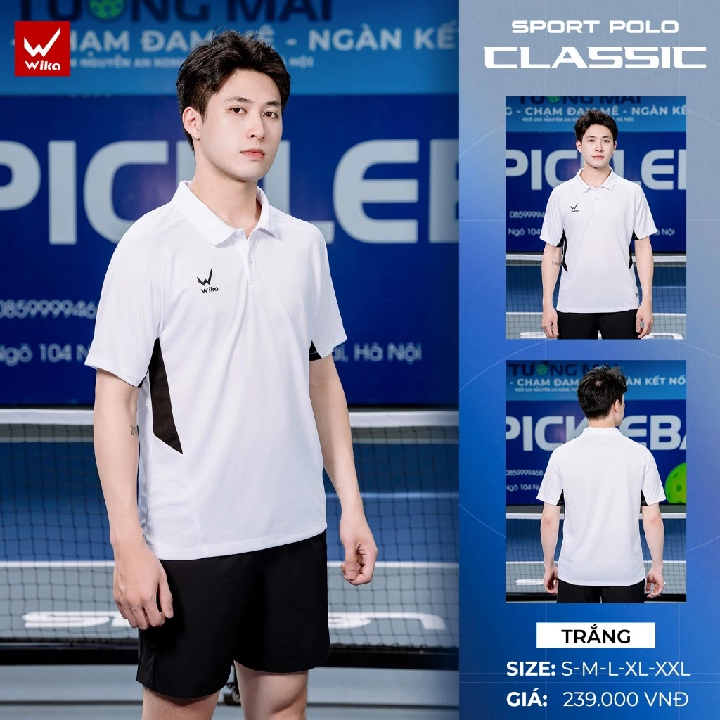 Áo Polo Wika Classic Chính Hãng, Áo Thể Thao Cổ Bẻ Thiết Kế Đơn Giản Hiện Đại