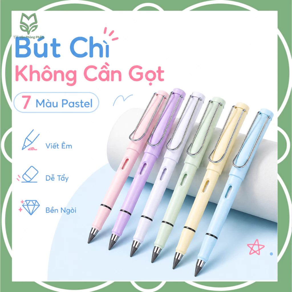 Bút Chì Học Sinh Không Cần Gọt, Đầu Bút Bền Không Dễ Gãy Có Thể Tẩy Xóa