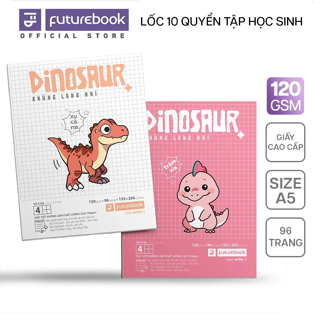 [Bộ 3Q] Tập Học Sinh Khổ A5 (205x155mm) 96 trang Giấy Dày 120gsm FUTUREBOOK