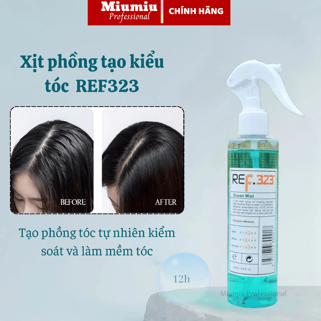 Nước Muối Biển REF323 Tạo Kiểu Tóc Dạng Xịt, Nước xịt phồng chân tóc biển xanh