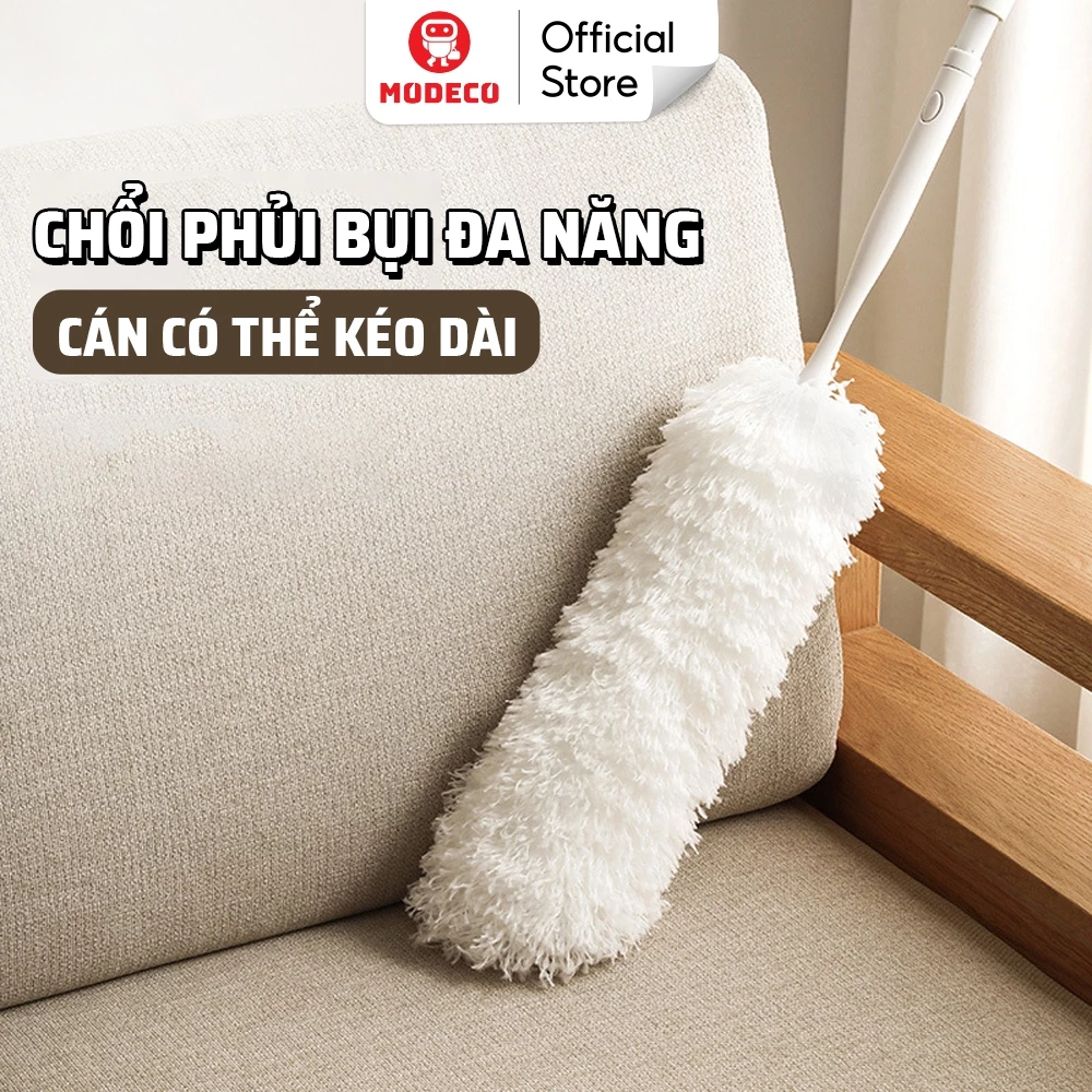 Chổi Phủi Bụi Trần Nhà Modeco - Cây Phủi Bụi Đa Năng Cán Inox Không Ghỉ, Tăng Giảm Độ Dài Tiện Lợi