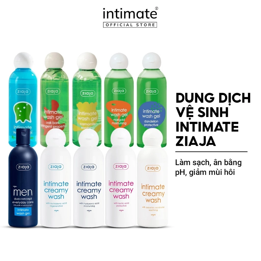 [SVIP] Dung Dịch Vệ Sinh Phụ Nữ Intimate Creamy ZIAJA Xuất Xứ Ba Lan Giúp Dưỡng Ẩm, Khử Mùi, Se Khít Dung Tích 200ml