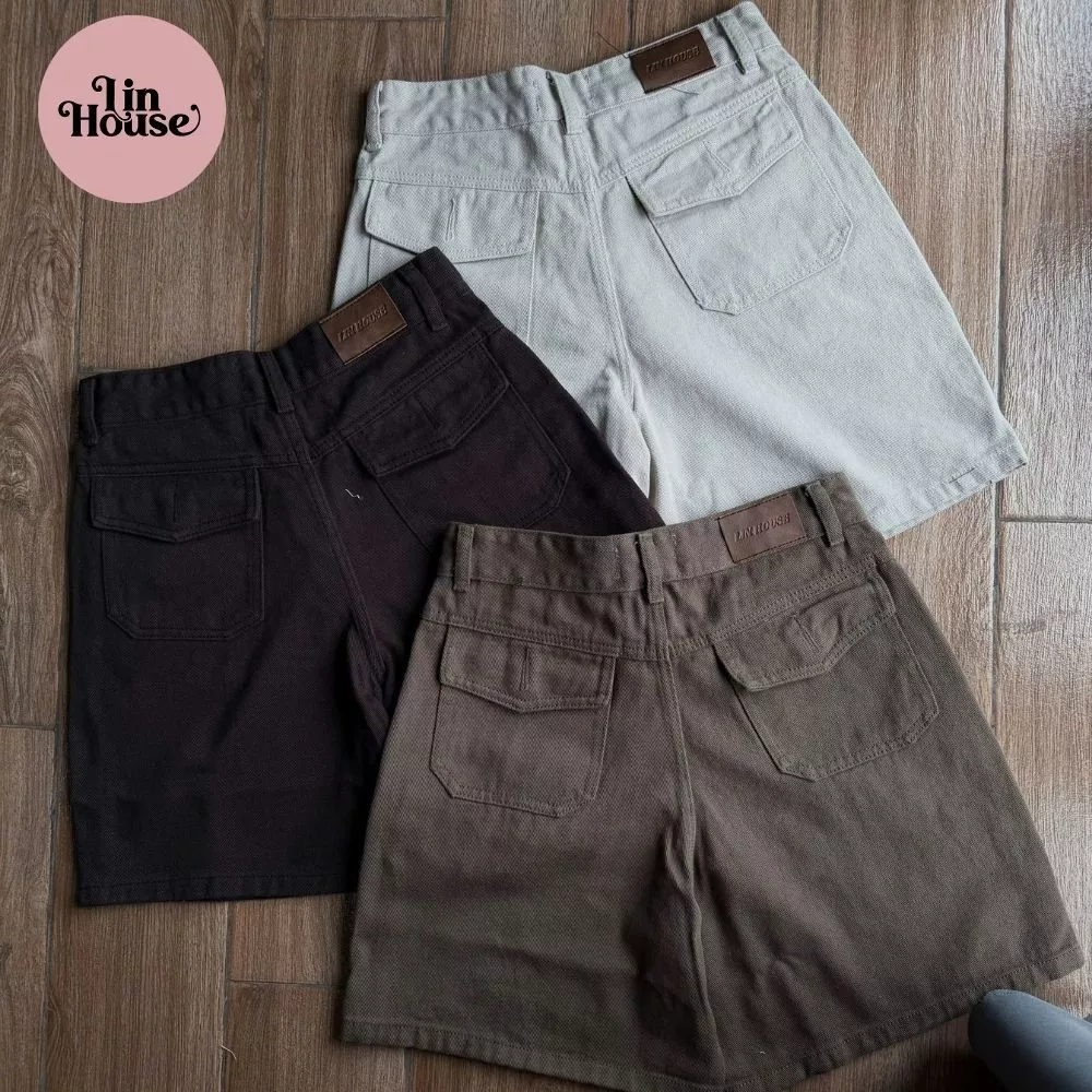 (MÃ 25 - CÓ SẴN) Quần Ngố Jean Nữ 43cm Túi Kiểu Phía Sau – Short Dài/Bermuda Lưng Cao Form Đẹp Cá Tính