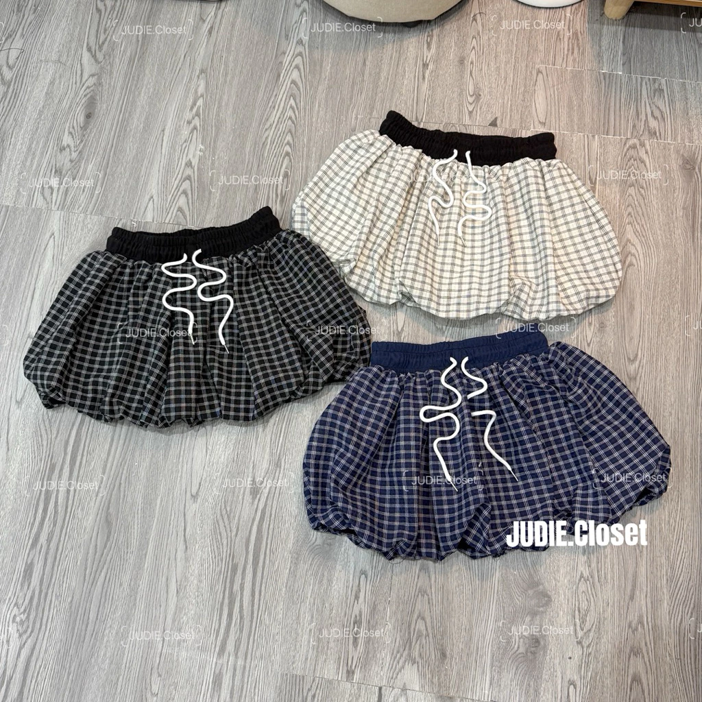HÀNG CCL1 - Chân Váy Bí Ngô Cạp Chun, Chân Váy Bồng Kẻ Caro Hottrend (ảnh thật by JUDIE)