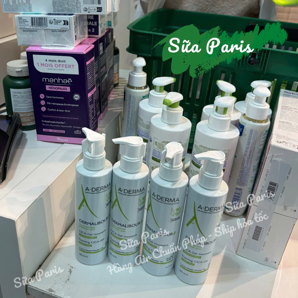 Gel rửa mặt A-Derma Dermalibour+ Foaming làm dịu da kickk ung hàng nội địa Pháp_Sữa Paris Aderma