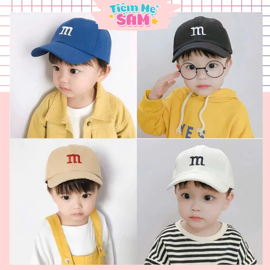 Mũ Lưỡi Trai Chữ M Cho Bé Trai Bé Gái 1-3 Tuổi Thời Trang Hàn Quốc Chống Nắng Cao Cấp MUG06 - Tiệm Mẹ Sam97