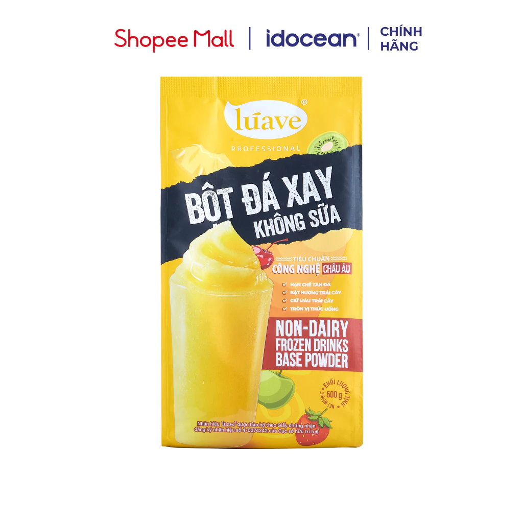 Bột Đá Xay Không Sữa Lúave 500G Dùng Cho Món Sinh Tố Trái Cây Không Sữa, Chống Phân Tầng, Tách Lớp