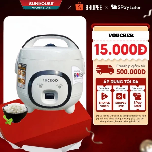 Nồi Cơm Điện CUCKOO Dung Tích 1L- 1,2L-1,8L Công Suất 700W Nắp, Gài Lòng Nồi Tráng Men Chống Dính