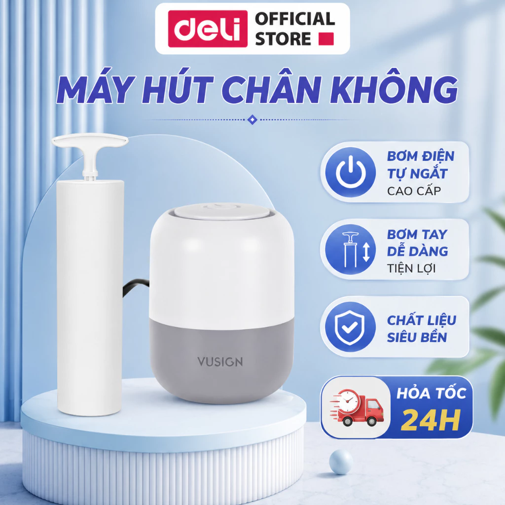 Bơm Điện Bơm Tay Máy Hút Chân Không Dùng Cho Túi Hút Chân Không Đựng Quần Áo Deli Nhỏ Gọn Dễ Sử Dụng