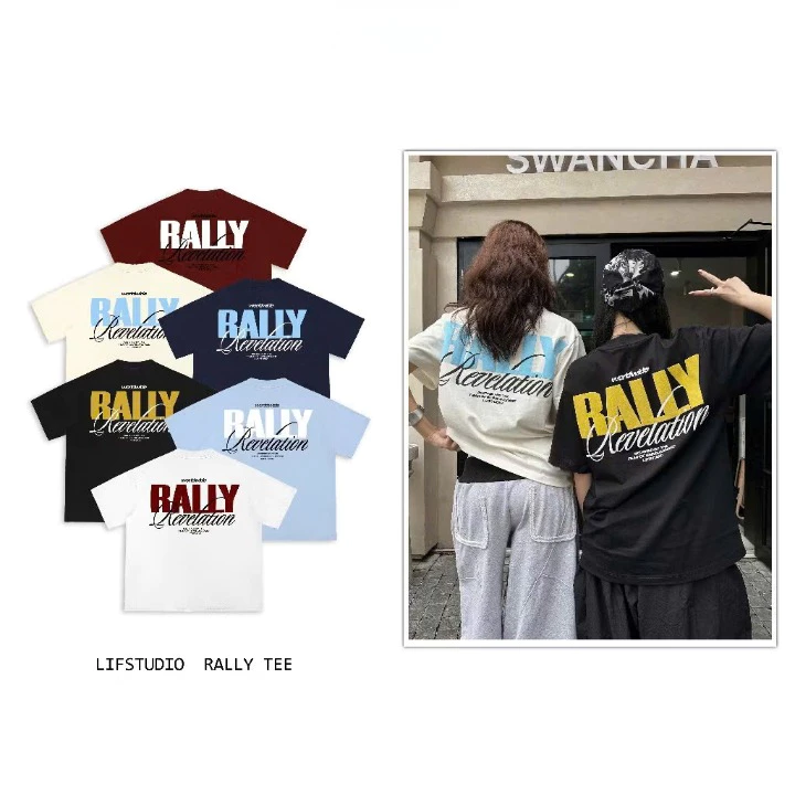 Áo thun tay lỡ unisex nam nữ RALLY, Áo phông unisex form rộng ATL07
