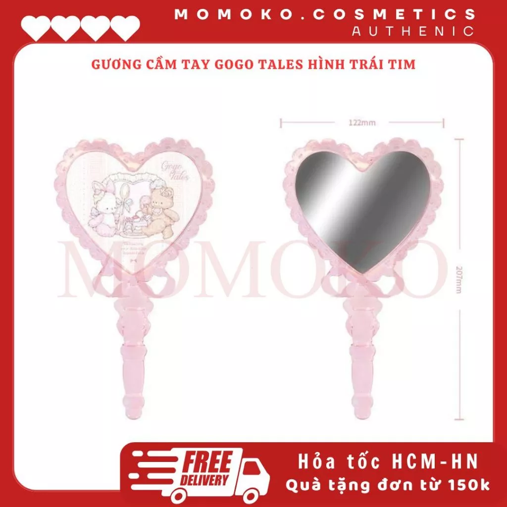 Gương Trang Điểm GogoTales Sweetheart Fairy Họa Tiết Gấu Thỏ (GT832) Gương Cầm Tay