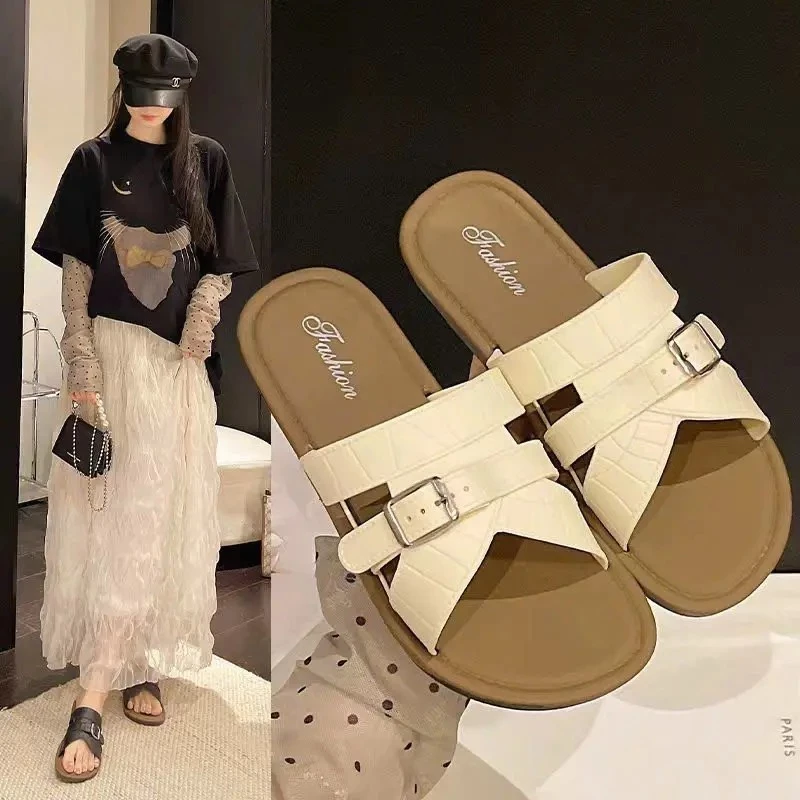 Dép lê quai đan có khóa, chất liệu CAO SU, phong cách thanh lịch [Lù Store] 830-8