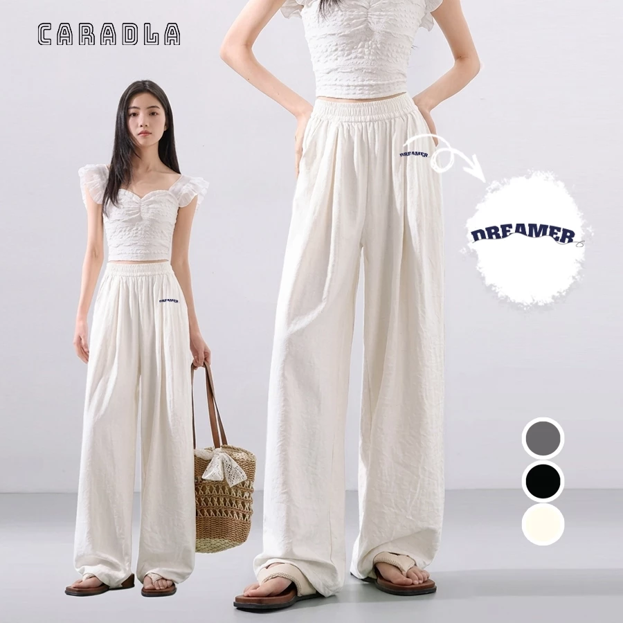 Quần Gió Nhăn Cạp Chun By CARADLA Mã BST01 Dream Chất Gió Mềm Mát Ống Suông Rộng Thoáng Mát
