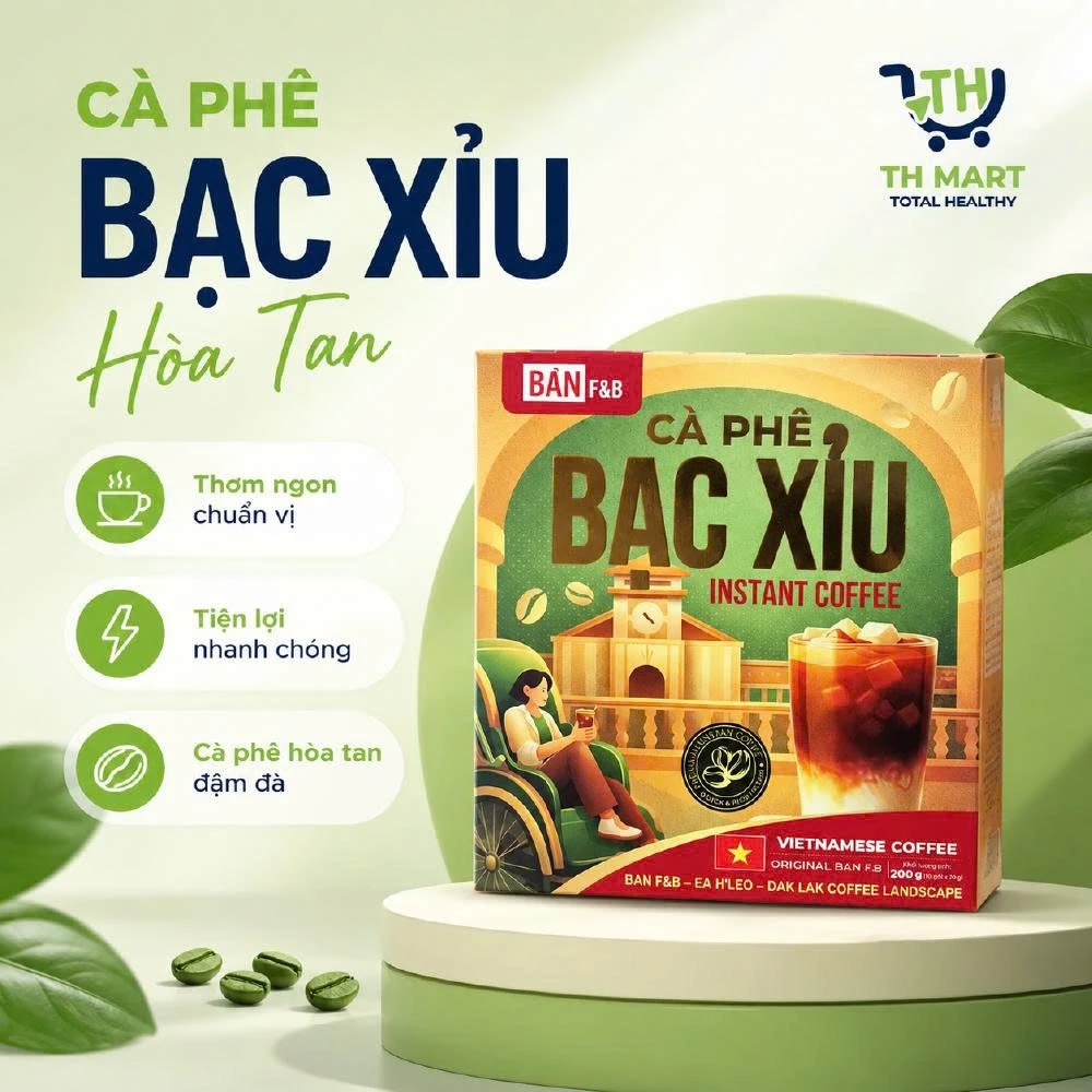 [Hỏa Tốc] Cà Phê Hòa Tan Bạc Xỉu Bản F&B Hộp 10 Gói Pha Sẵn Tiện Lợi Đậm Chuẩn Vị Việt Nam