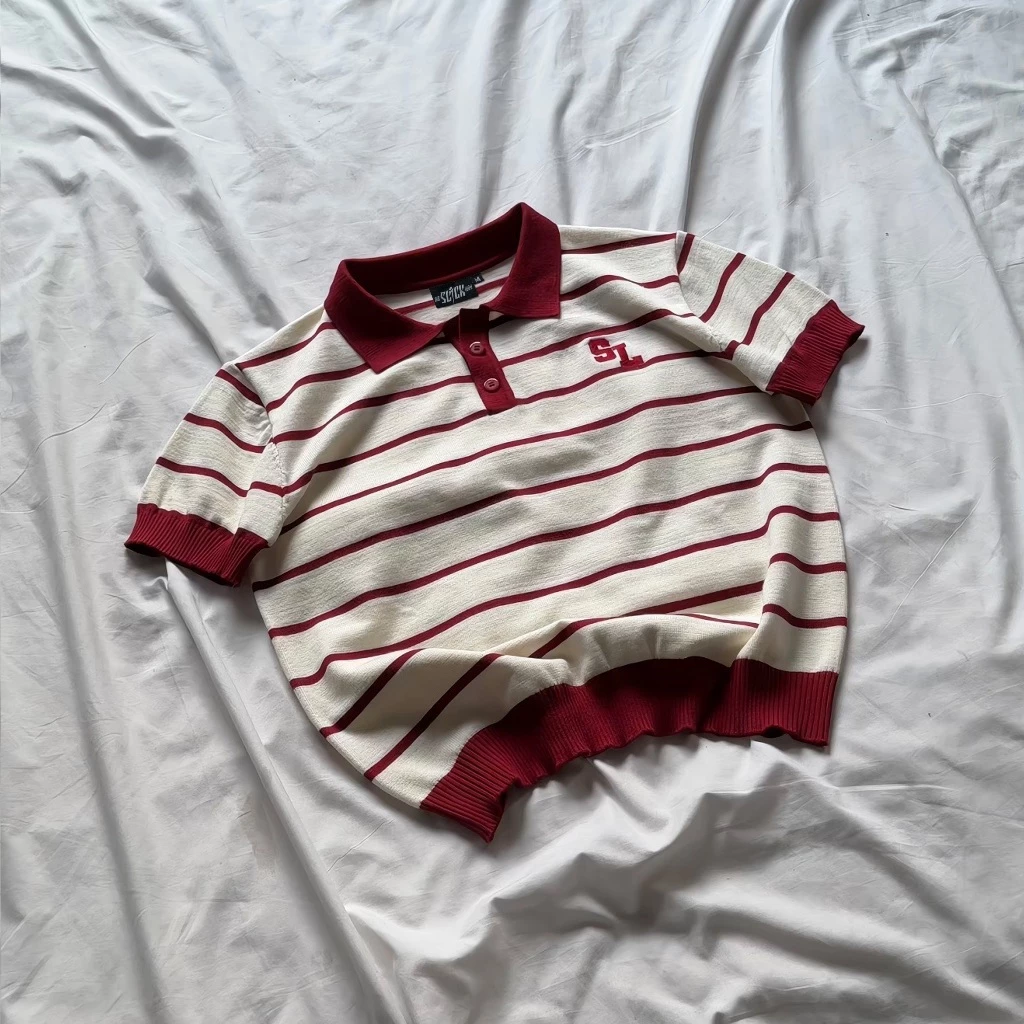 [ New Collection ] SLICK " POLO K-STRIPE " KNIT MERINO FORM BOXY BY THE SLICK WAY UNISEX