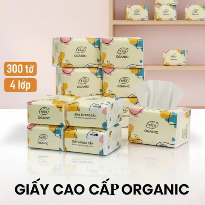 Thùng 30 gói đa sắc cao cấp 300 tờ 3 lớp, dập vân 4D, mềm mịn, thấm hút tốt
