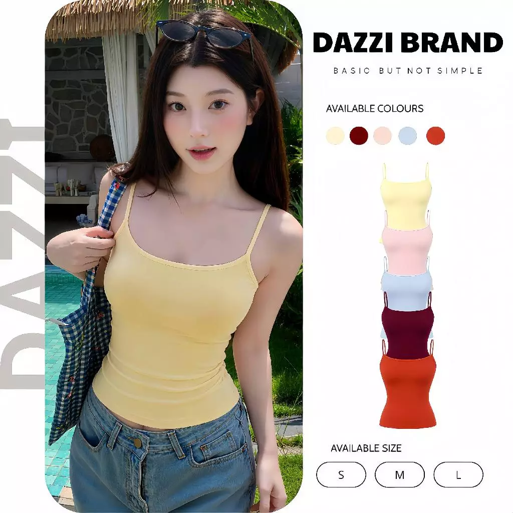 [SC] [KÈM MÚT] Áo hai dây nữ basic ôm dáng chất thun cotton mịn tôn dáng DAZZI Women A057