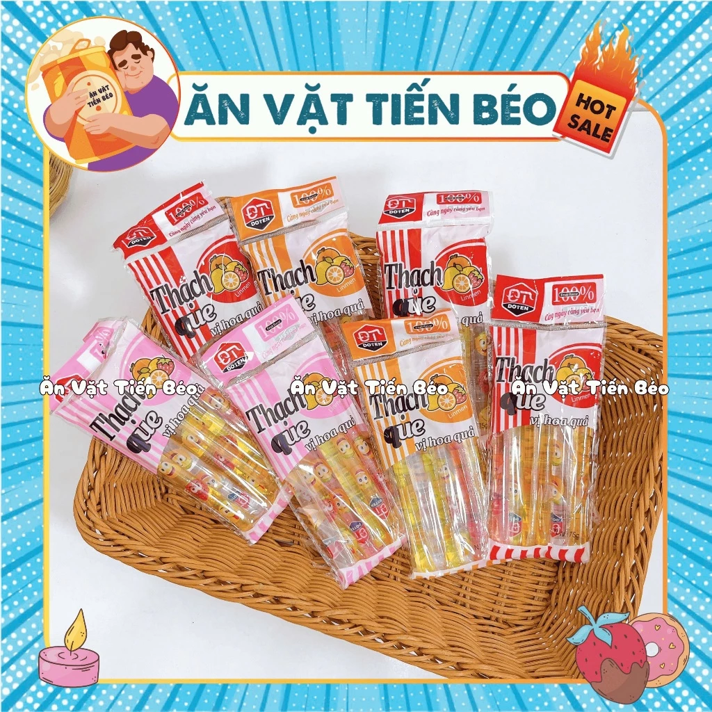 [10 GÓI] Thạch đũa trái cây (1 gói 6 que) thơm ngon đồ ăn vặt cổng trường