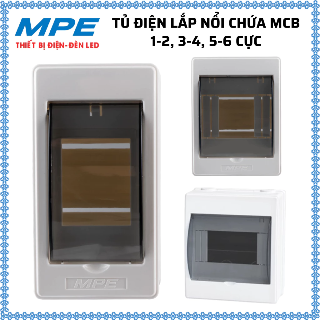 Tủ điện gắn nổi, hộp chứa MCB 2 đường - 4 đường chính hãng MPE