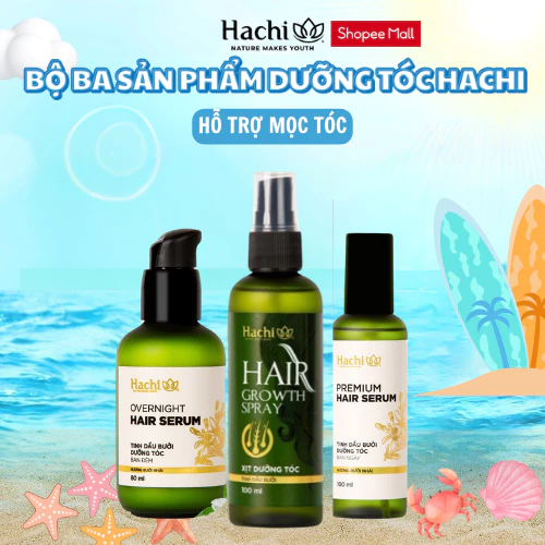 [COMBO DƯỠNG TÓC] Tinh dầu bưởi dưỡng tóc ngày đêm và xịt dưỡng mọc tóc bưởi Hachi