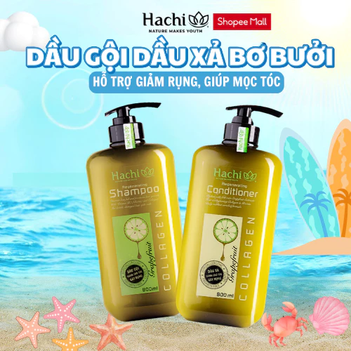 [FLASH SALE]Dầu Gội, Dầu Xả Bưởi Bơ Thiên Nhiên Hachi Regenerating Giảm Gãy Rụng, Hỗ Trợ Mọc Tóc Con