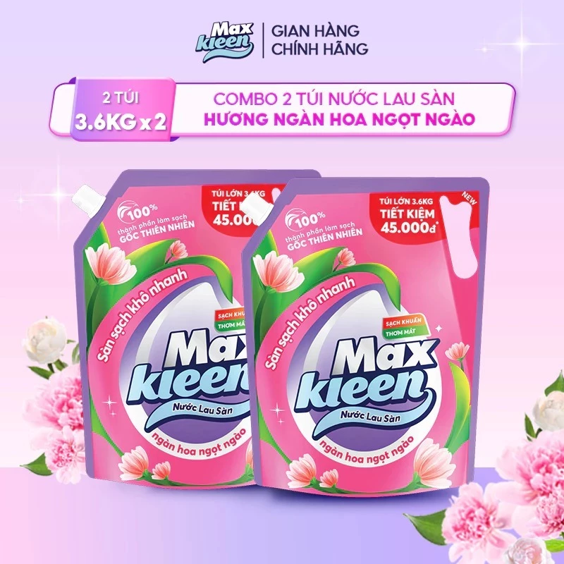 Combo 2 Túi Nước Lau Sàn MaxKleen 3.6kg/túi