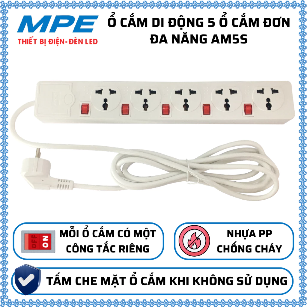 Ổ CẮM DI ĐỘNG ĐA NĂNG 5 Ổ MPE (AM5S)