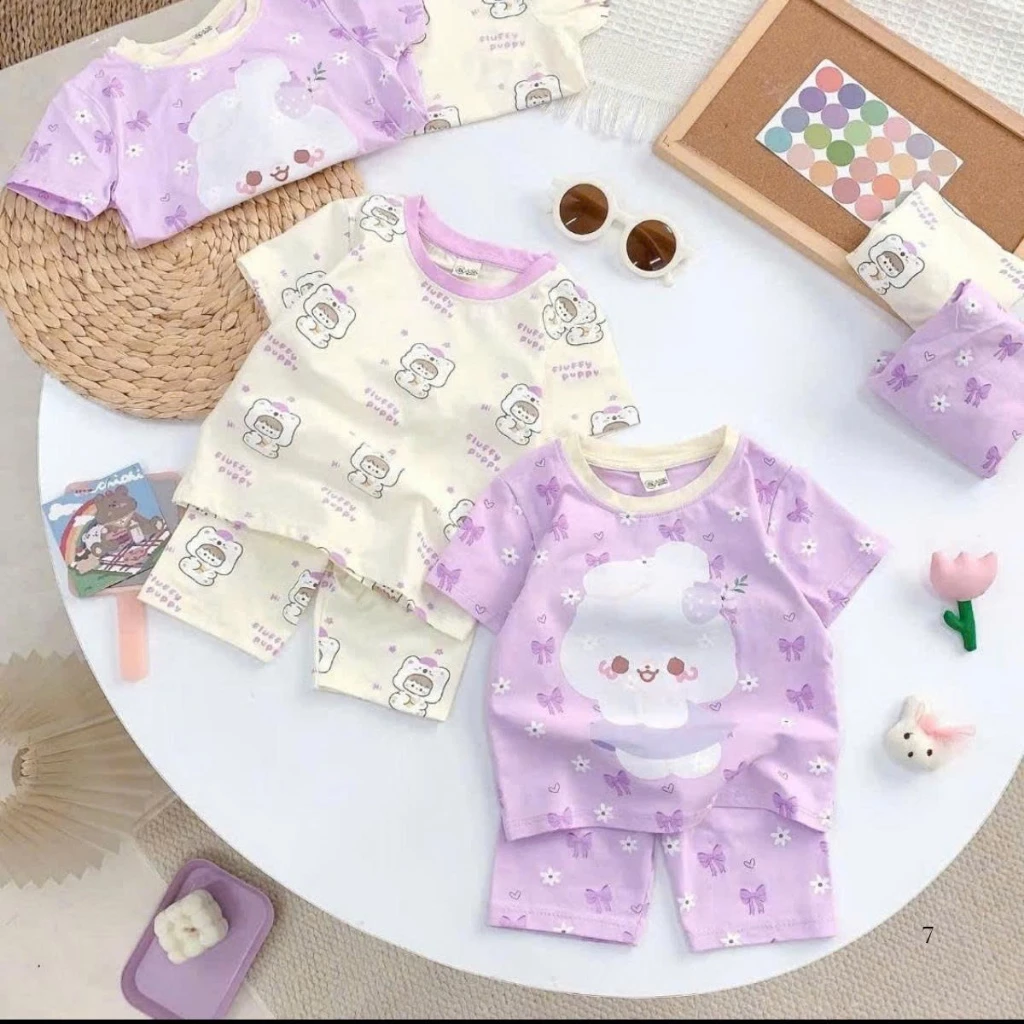 [7-18kg] Set bộ cộc tay mùa hè cho bé gái đáng yêu chất liệu cotton mềm mại, thoáng mát mẫu FLU- SHOP TUẤN VŨ KIDS