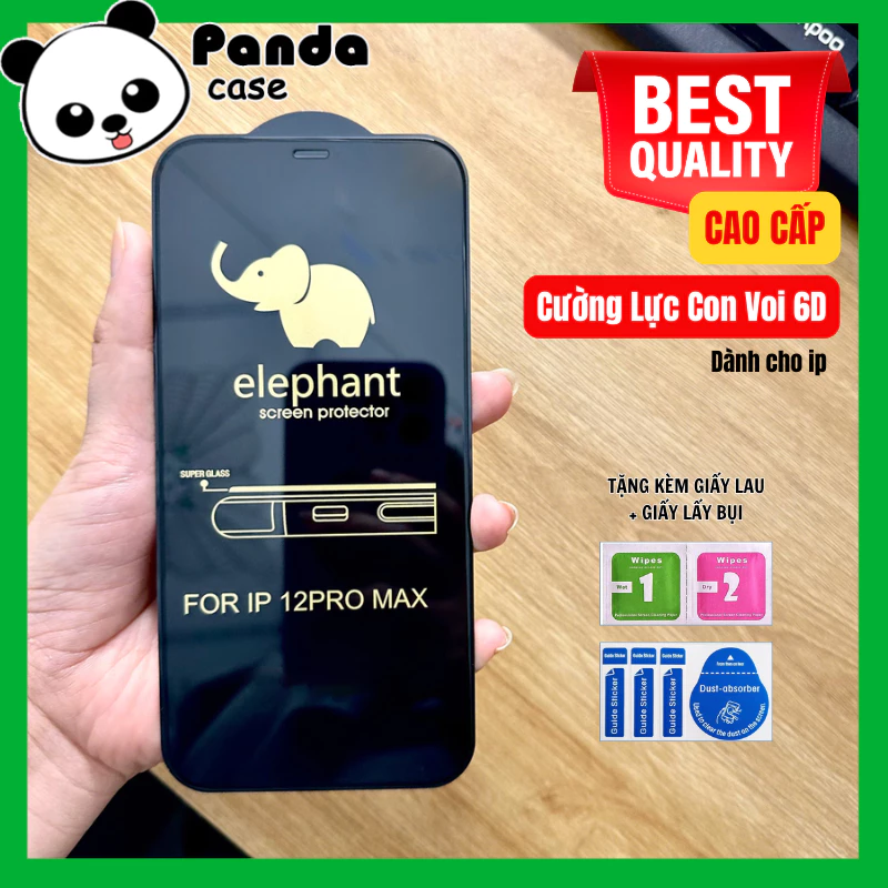 Kính cường lực iphone Con Voi Elephant cho ip 6/6s/6plus...../7plus/8plus/x/xs/xs max/11/12/13/pro/promax – PandaCase