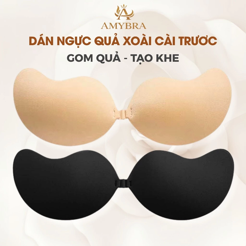 Áo Dán Ngực Quả Xoài, Miếng Dán Ngực Cài Trước Tạo Khe AMYBRA D0129
