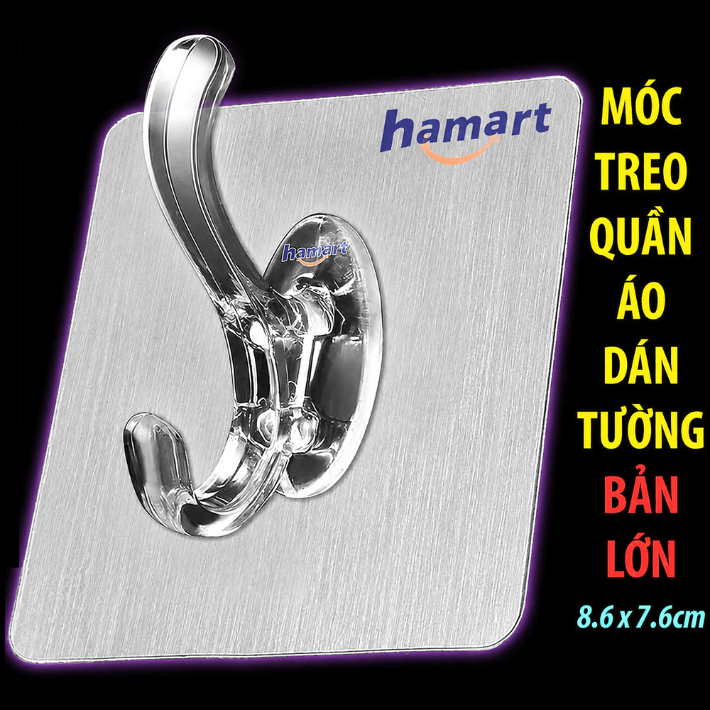 Móc Dán Tường Treo Quần Áo Hamart Móc Dán Tường Treo Đồ Đa Năng Acrylic Polyme Dày Siêu Chắc