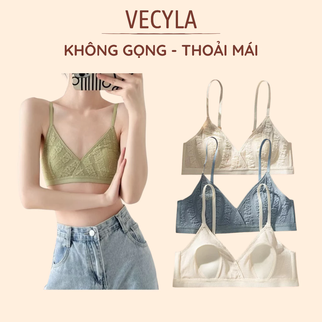 Áo lót nữ VECYLA, áo ngực 502 ren lưới xuất nhật đệm mỏng, không gọng mặc nhẹ nhàng thoáng mát Cao cấp
