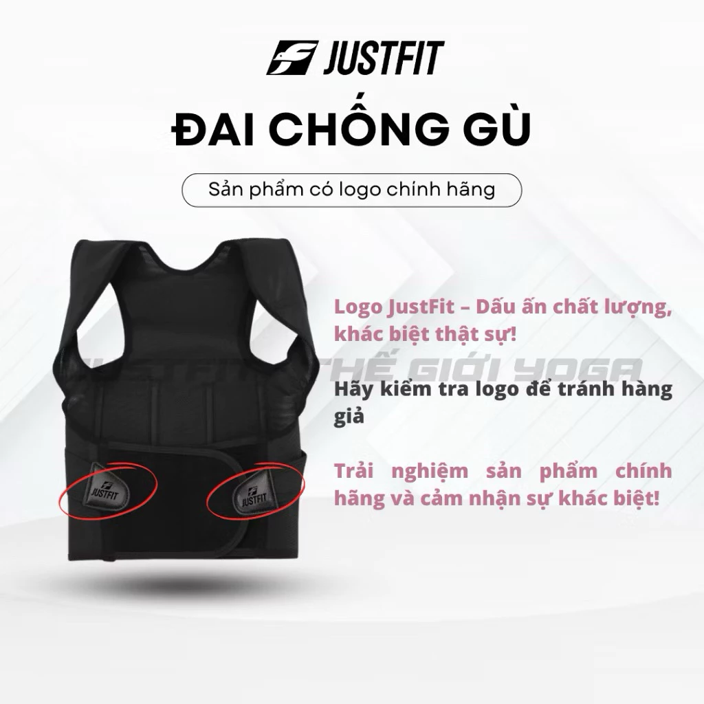 Đai chống gù lưng JUSTFIT, hỗ trợ định hình, cải thiện vóc dáng, có nẹp hỗ trợ thẳng lưng điều chỉnh dáng đi cơ thể