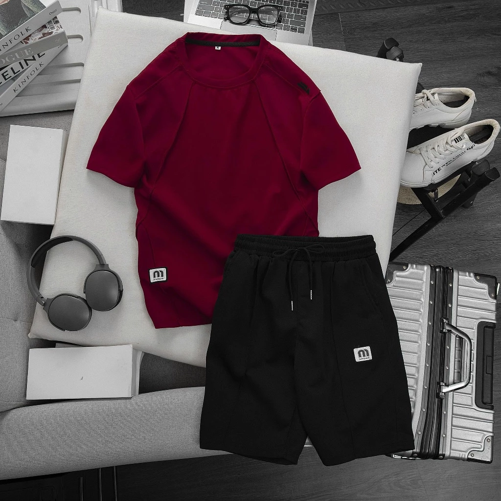 bộ quần áo cộc tay nam nữ, cổ tròn quần short thoáng mát,bộ cộc tay cổ tròn LOOGO ĐÍNH ĐÁ