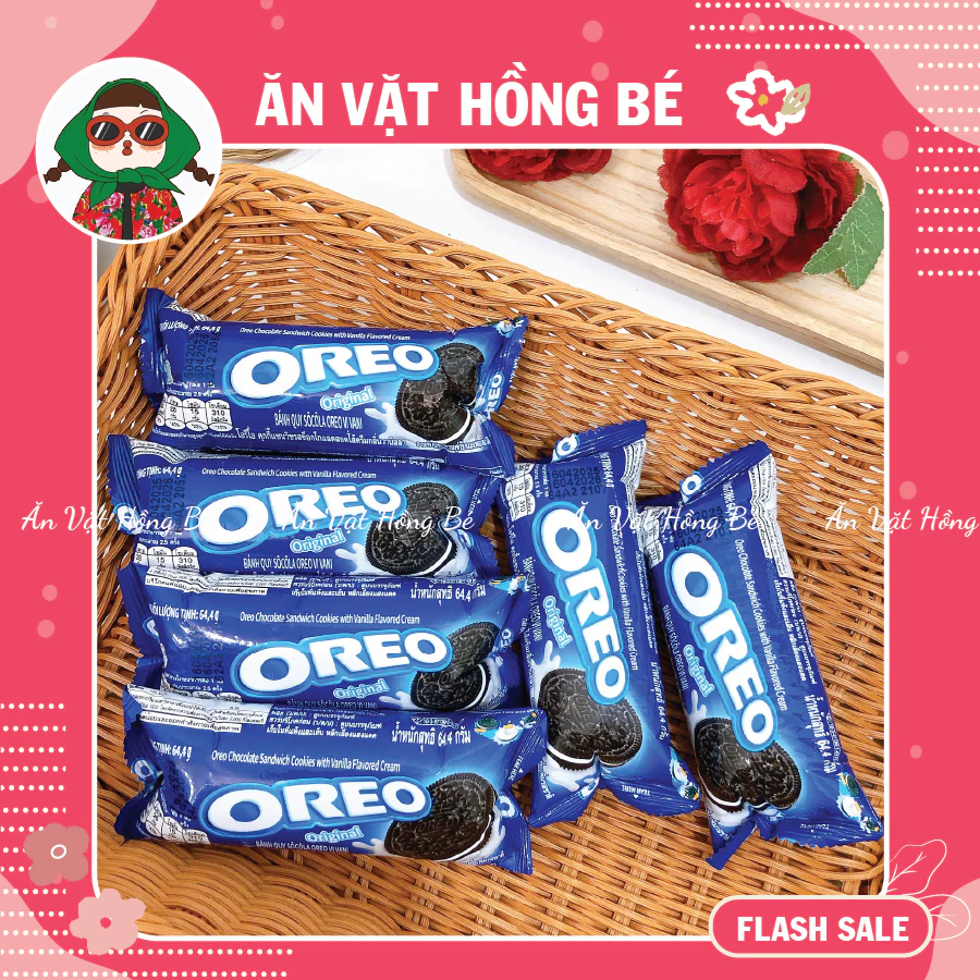 Combo Bánh Quy OREO socola nhân kem sữa vị vani (Gói 61.25g), đồ ăn vặt hot nhất