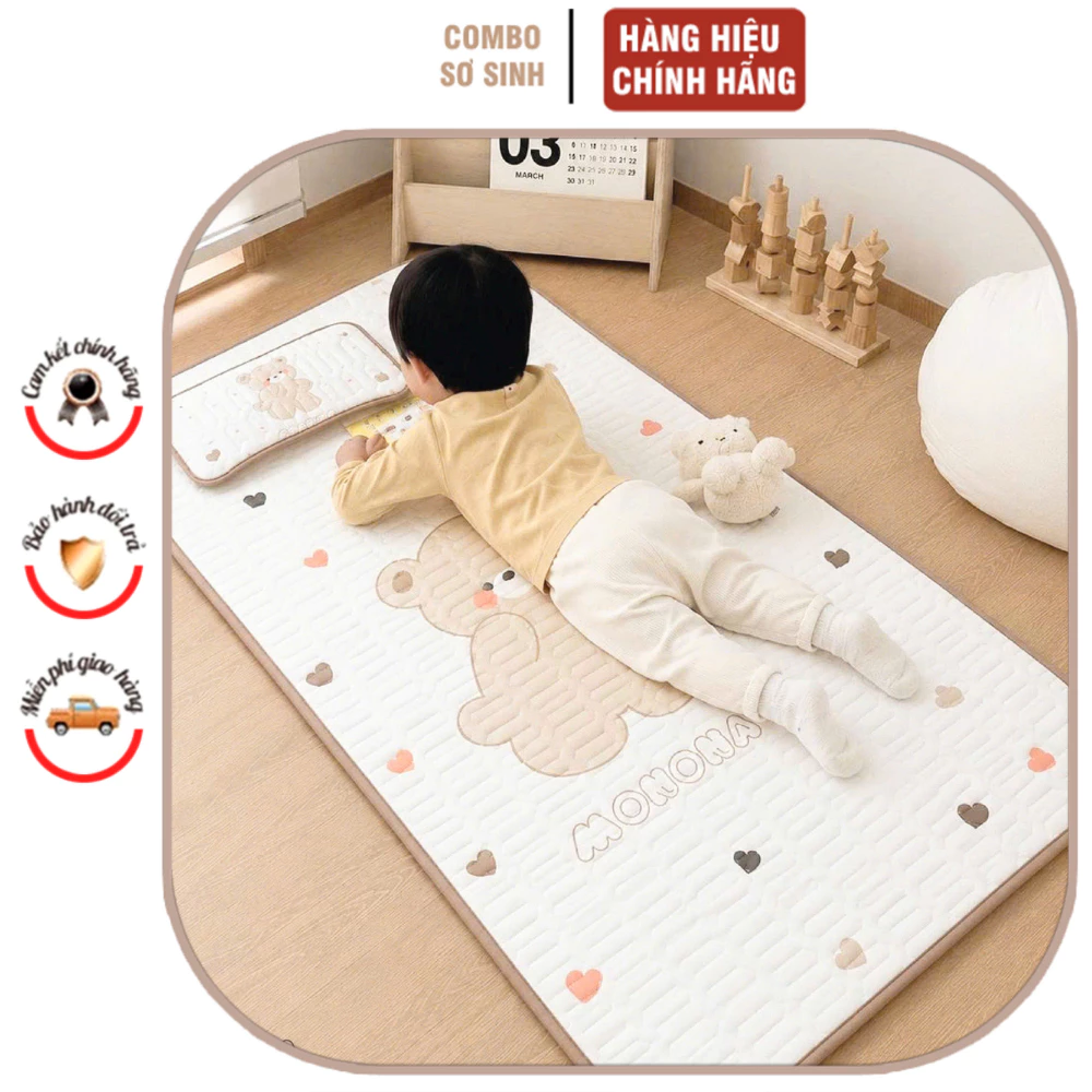 Set chiếu điều hòa kèm gối cao cấp cho bé Thảm lót nôi điều hòa cho bé nằm thoáng khí Hanghieuchobe