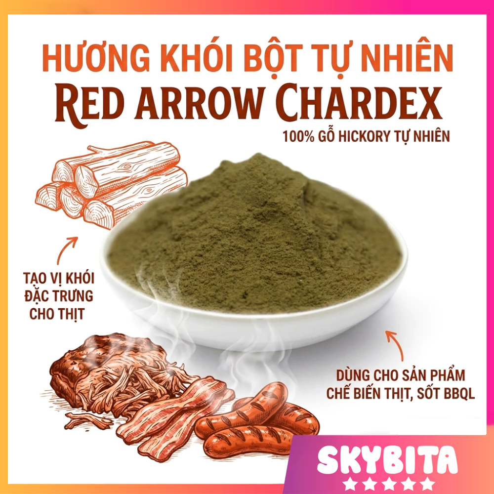 Bột hương khói tự nhiên RED ARROW CHARDEX H chuẩn hàng Mỹ - Tạo mùi khói đặc trưng cho xúc xích, giò heo, jambon