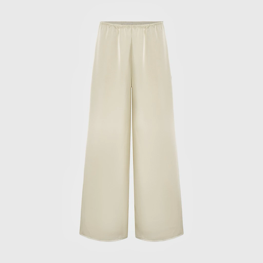 ( SATIN SILK-P) Quần lụa dài trơn đơn giản, FORM RỘNG | BAHYCHIC