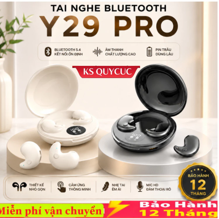 Tai Nghe Ngủ Bluetooth Y29 / KY8 / F9 / X55 Chống Ồn ANC , Âm Thanh HiFi Nổi Cực Hay , Chống Nước IPX5 , Thiết Kế Đẹp