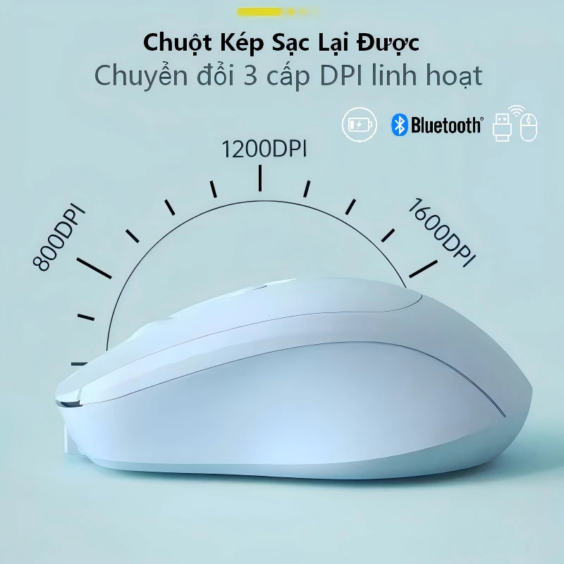 Chuột Không Dây, Chuột Bluetooth, Sạc USB – Dành Cho Học Tập, Văn Phòng và Chơi Game