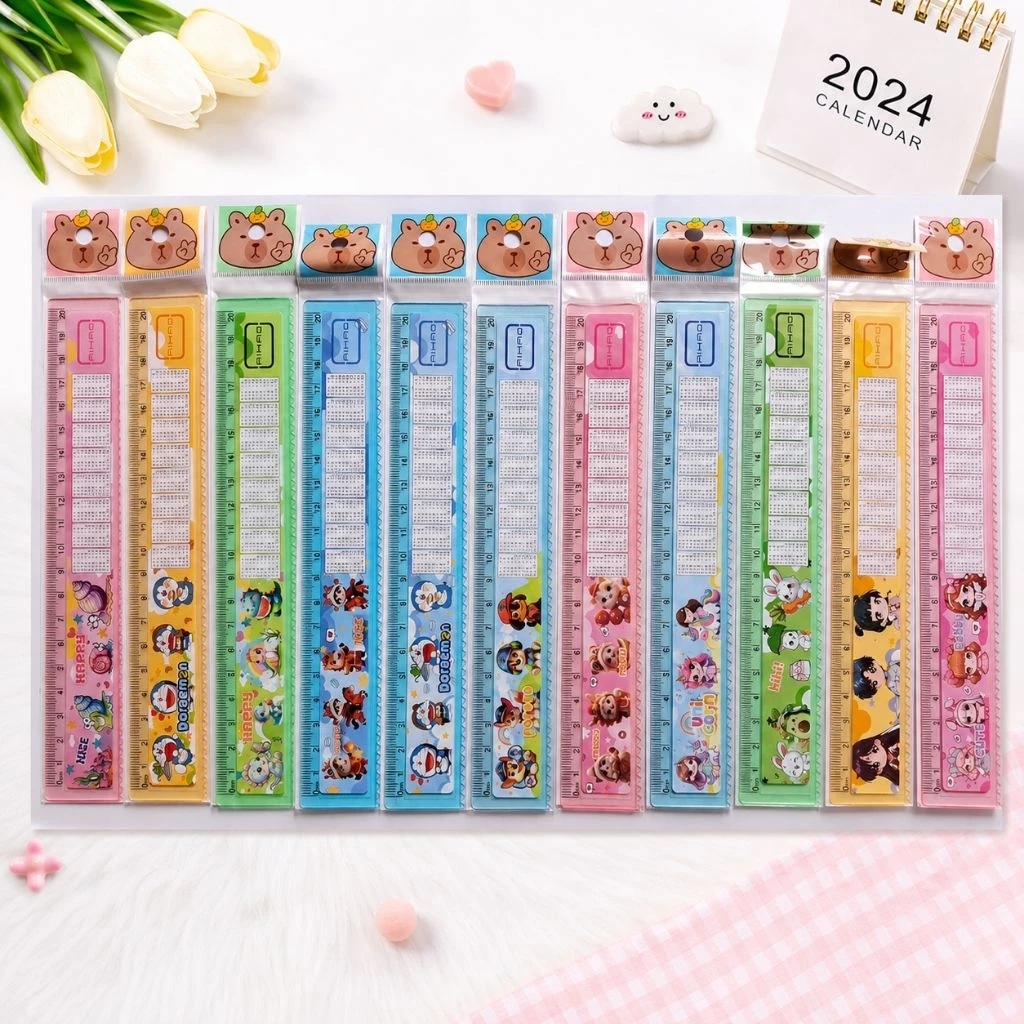 Giá sỉ 💝 5 Thước Kẻ học sinh 20cm in bảng cửu chương họa tiết dễ thương